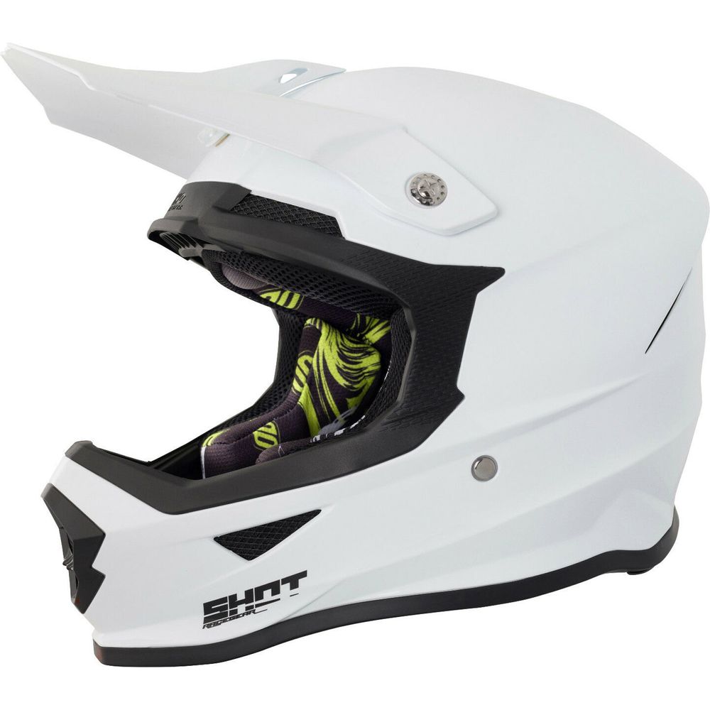 Shot Furious MX Helmet Solid Gloss White - ThrottleChimp