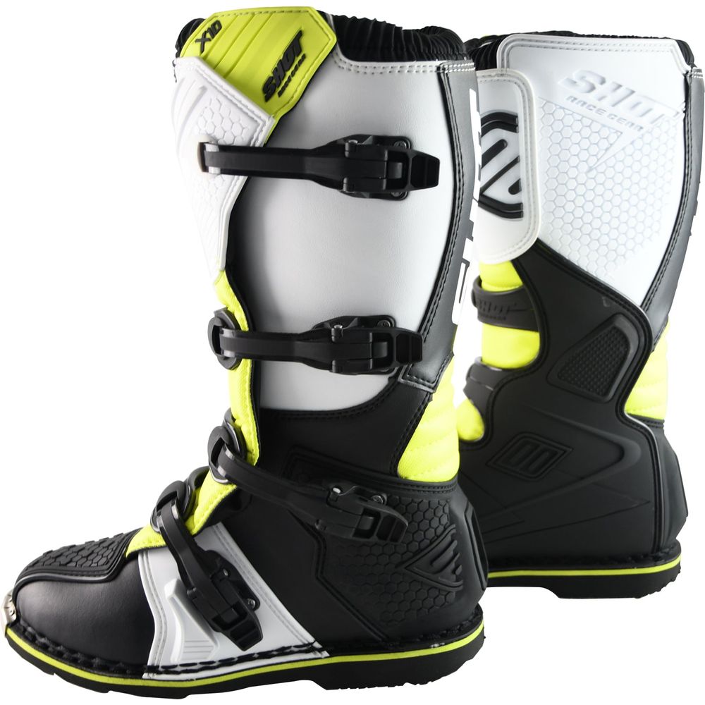 Shot X10 2.0 MX Boots Black / White / Yellow (Image 2) - ThrottleChimp