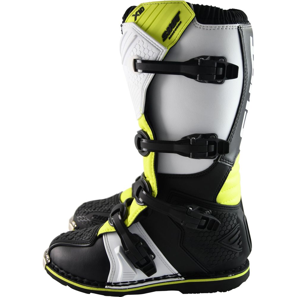 Shot X10 2.0 MX Boots Black / White / Yellow (Image 3) - ThrottleChimp