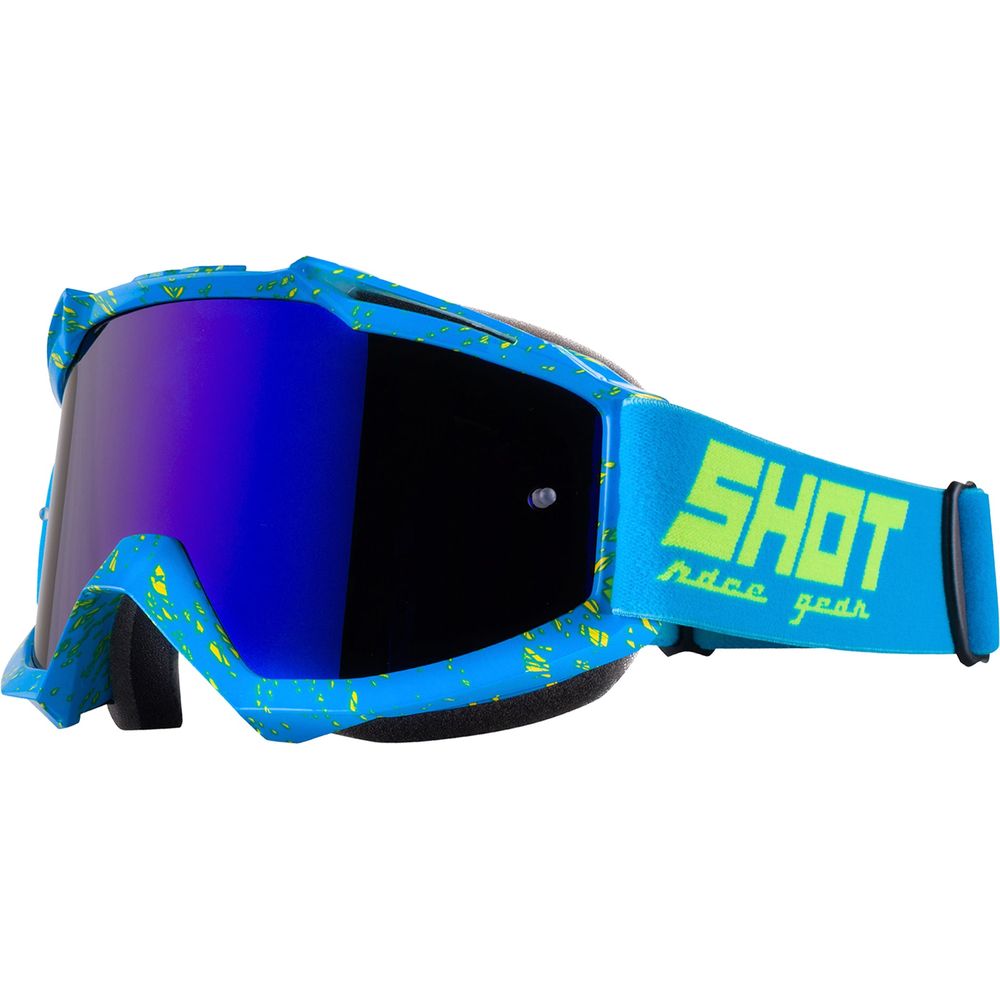 Shot Iris Scratch MX Goggles Blue / Neon Yellow - ThrottleChimp