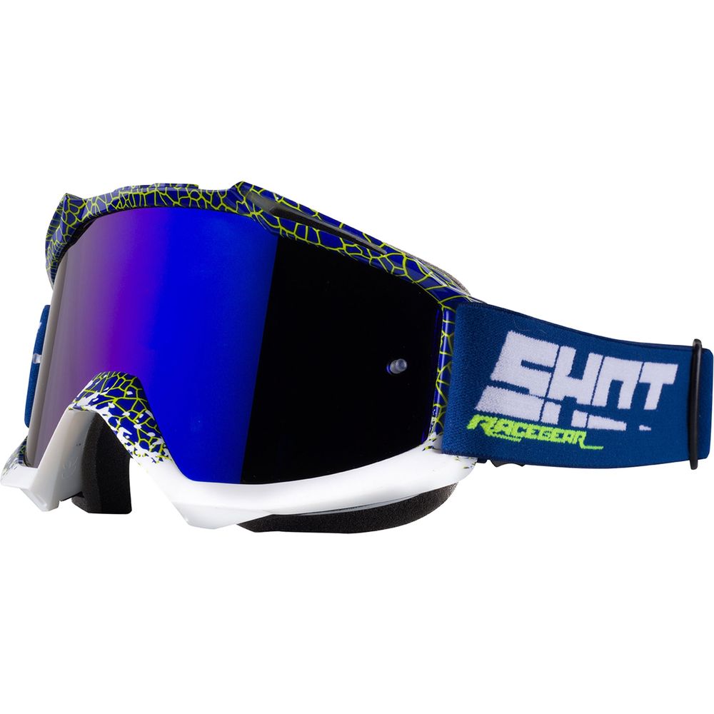 Shot Iris Dunke MX Goggles Glossy Blue / Neon Yellow - ThrottleChimp