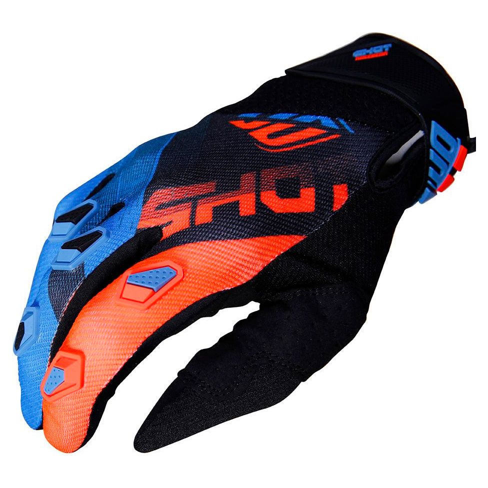 Shot Devo Ultimate Gloves Blue / Neon Orange - ThrottleChimp