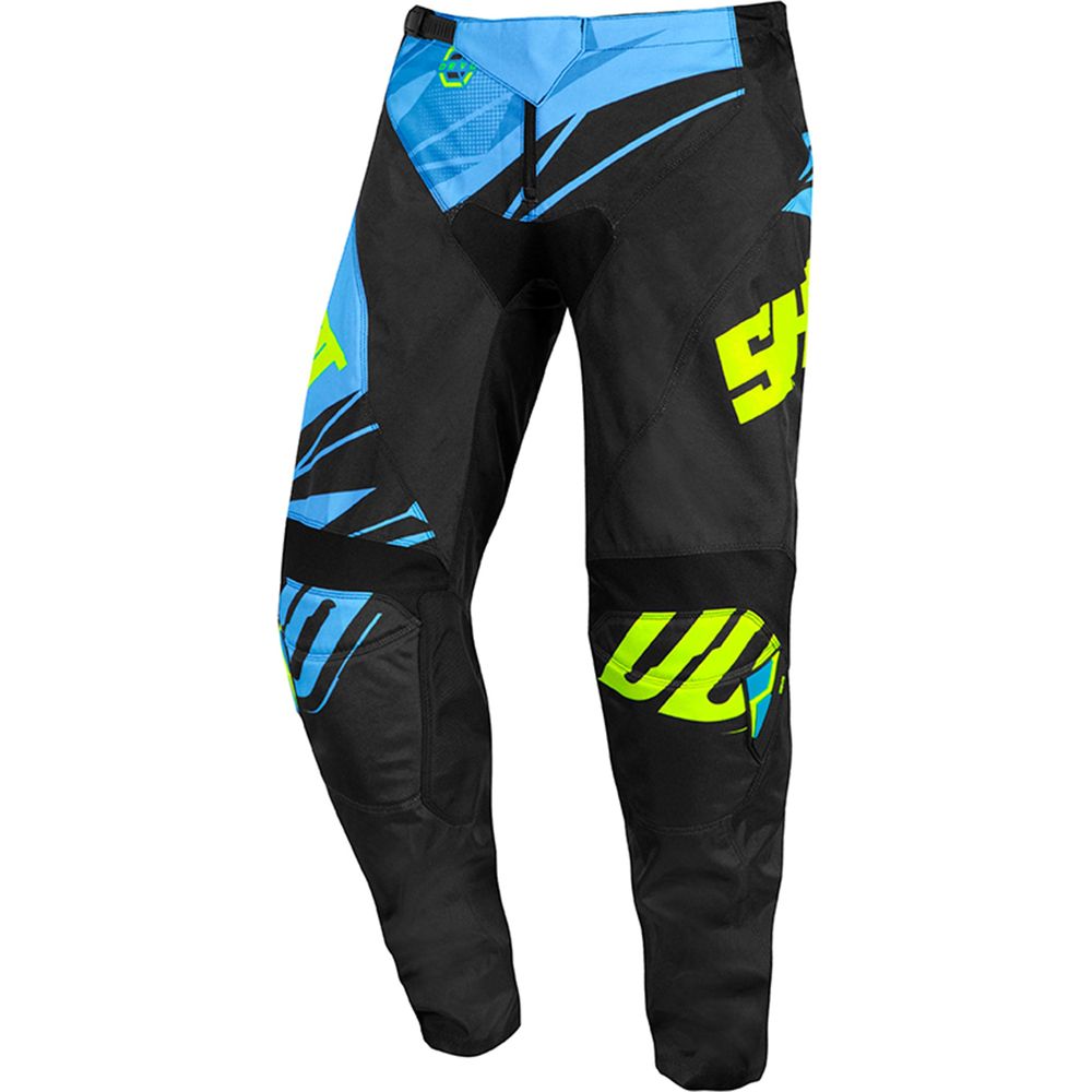 Shot Devo Kids MX Trouser Ventury Cyan Blue / Neon Yellow - ThrottleChimp