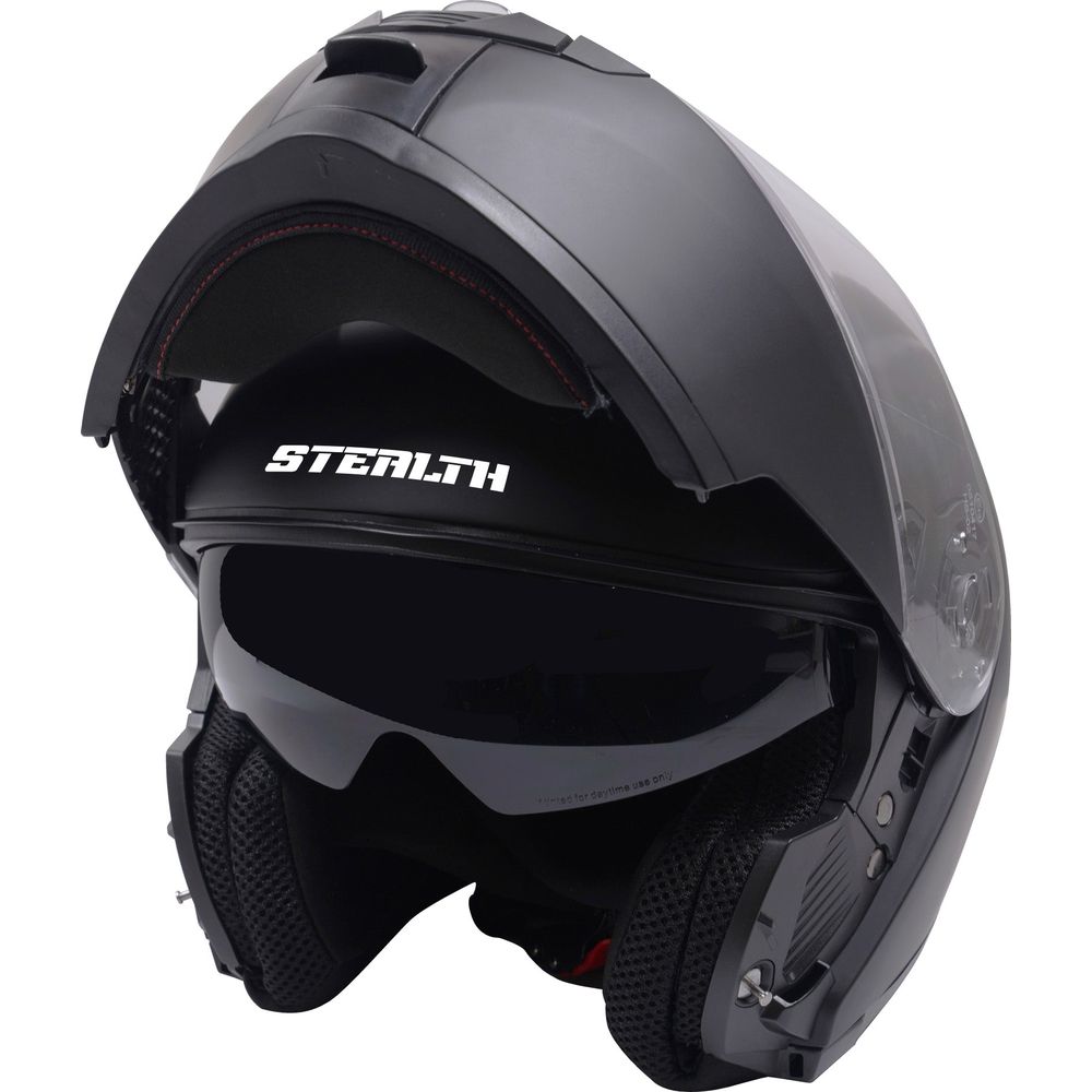 Stealth V159 Flip-Up Helmet Plain Matt Black - ThrottleChimp