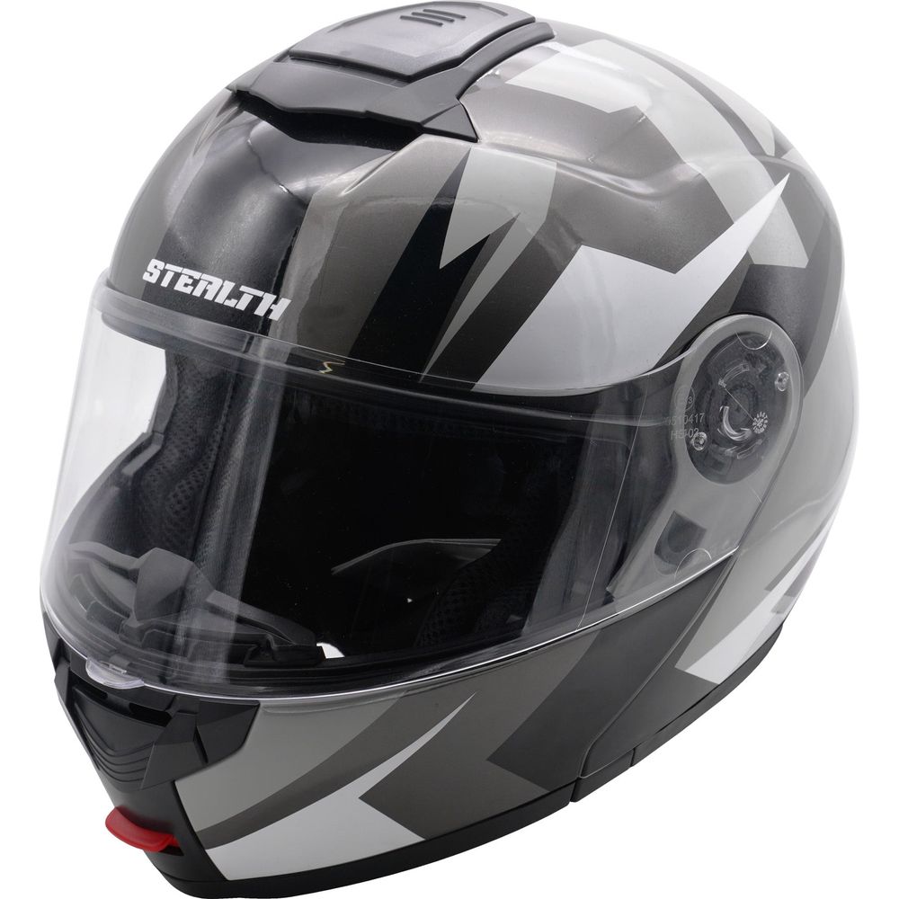 Stealth V159 Flip-Up Helmet Graphic Gloss Mono (Image 2) - ThrottleChimp