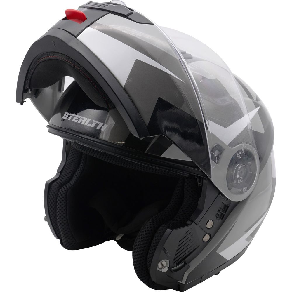 Stealth V159 Flip-Up Helmet Graphic Gloss Mono - ThrottleChimp