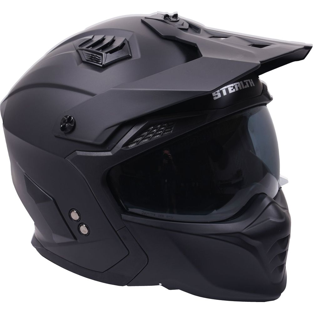 Stealth Fighter Multi Function Convertible Helmet Matt Black (Image 2) - ThrottleChimp