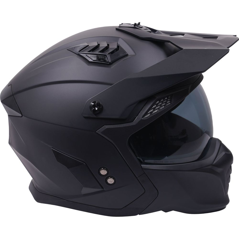 Stealth Fighter Multi Function Convertible Helmet Matt Black (Image 3) - ThrottleChimp