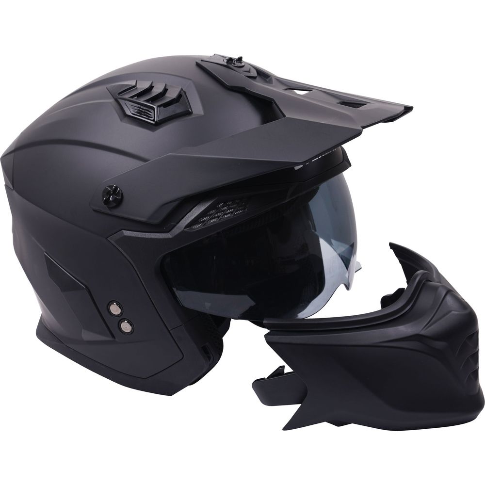 Stealth Fighter Multi Function Convertible Helmet Matt Black (Image 8) - ThrottleChimp