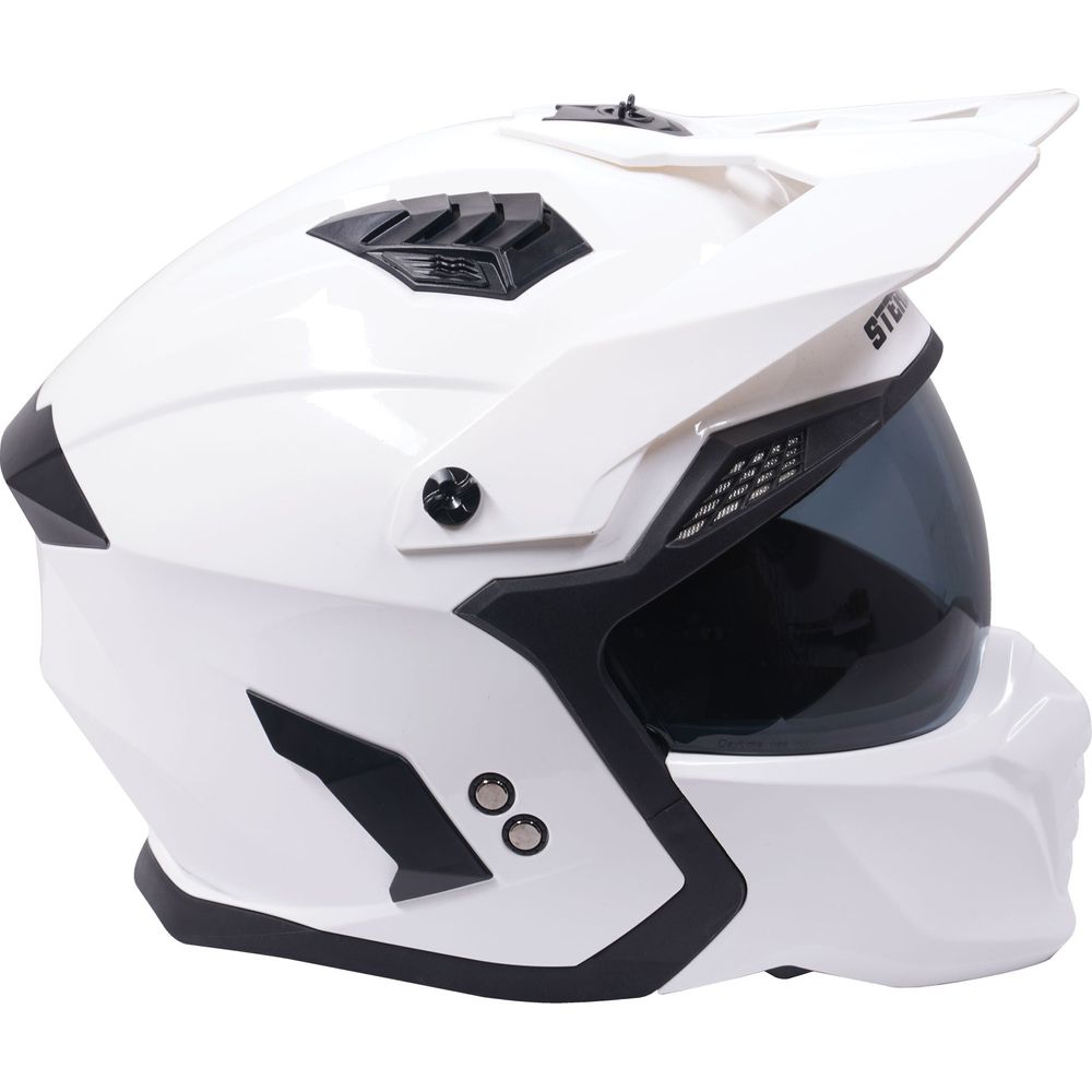 Stealth Fighter Multi Function Convertible Helmet Gloss White (Image 3) - ThrottleChimp