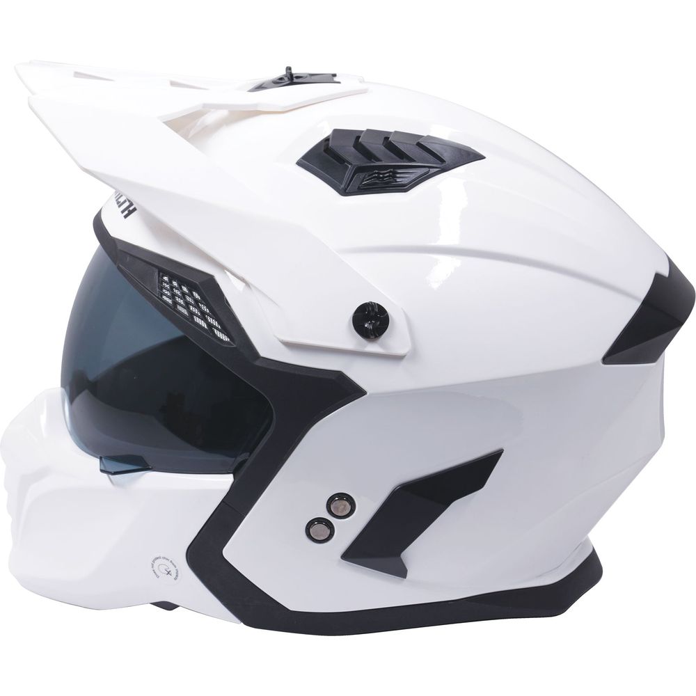 Stealth Fighter Multi Function Convertible Helmet Gloss White (Image 4) - ThrottleChimp