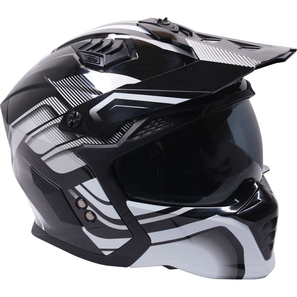 Stealth Fighter Multi Function Convertible Helmet Graphic Orbit Black / Gloss Silver (Image 2) - ThrottleChimp