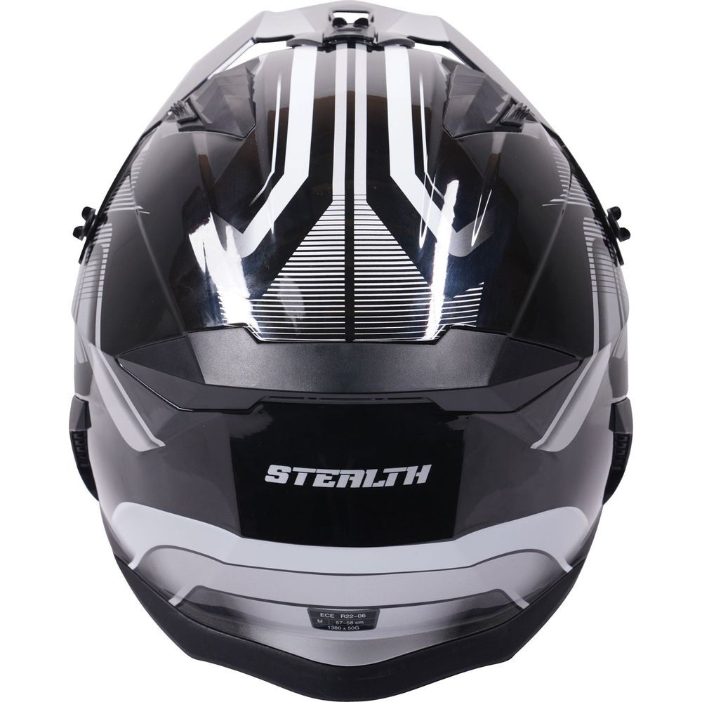 Stealth Fighter HS711 Convertible Helmet Graphic Orbit Black / Gloss Silver (Image 7) - ThrottleChimp