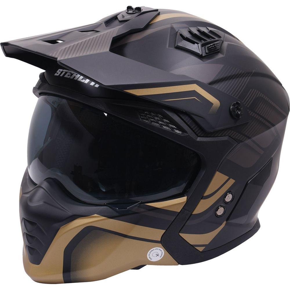 Stealth Fighter Multi Function Convertible Helmet Graphic Orbit Black / Matt Gold - ThrottleChimp