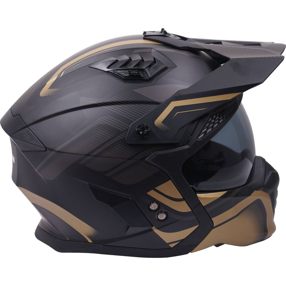 Stealth Fighter Multi Function Convertible Helmet Graphic Orbit Black / Matt Gold (Image 3) - ThrottleChimp