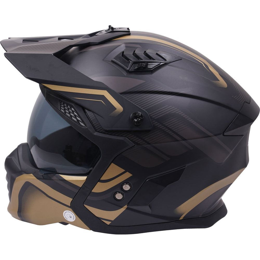 Stealth Fighter Multi Function Convertible Helmet Graphic Orbit Black / Matt Gold (Image 4) - ThrottleChimp