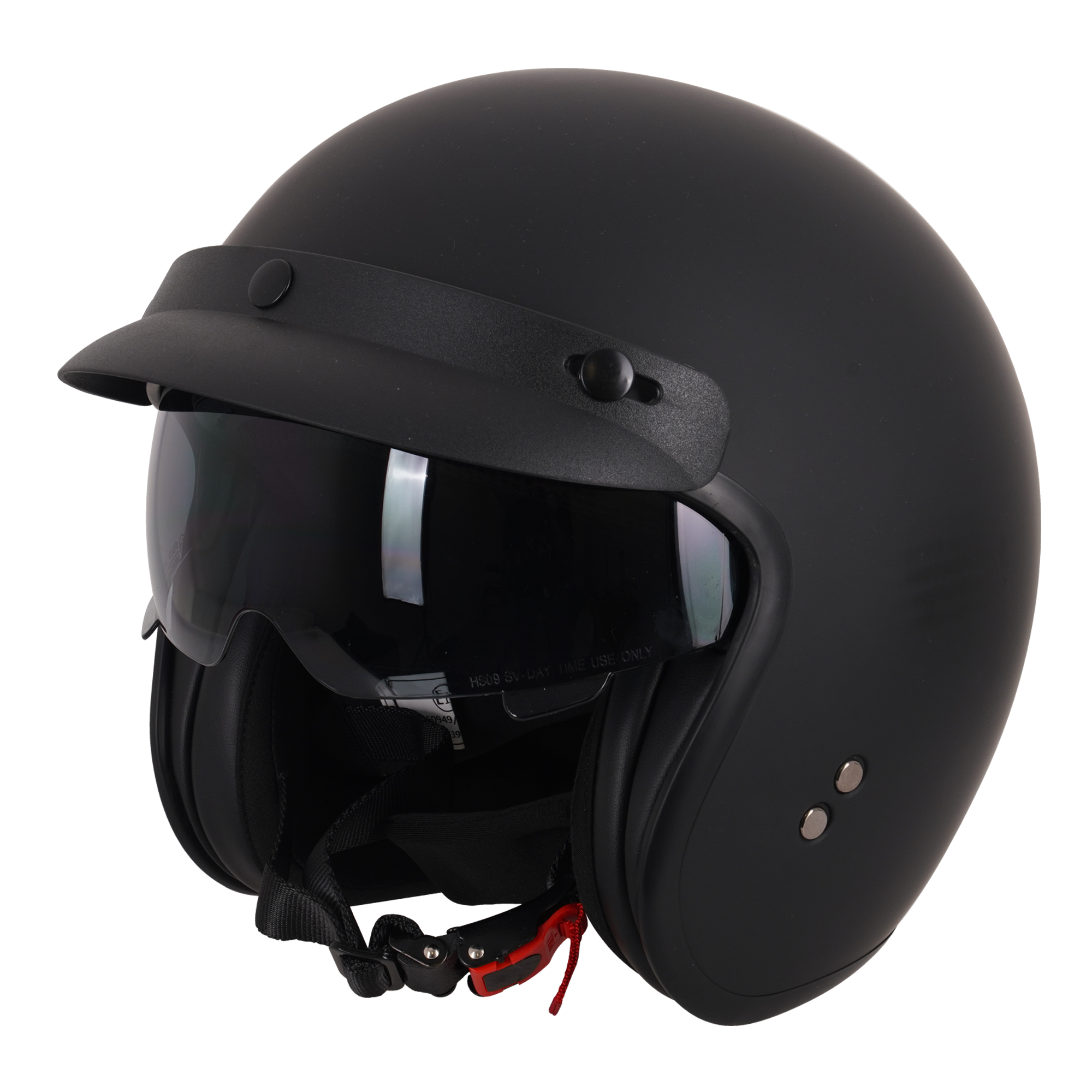 Stealth HS391 Open Face Helmet With Peak Matt Black FREE 1 YEAR Returns, FREE UK Delivery | ThrottleChimp