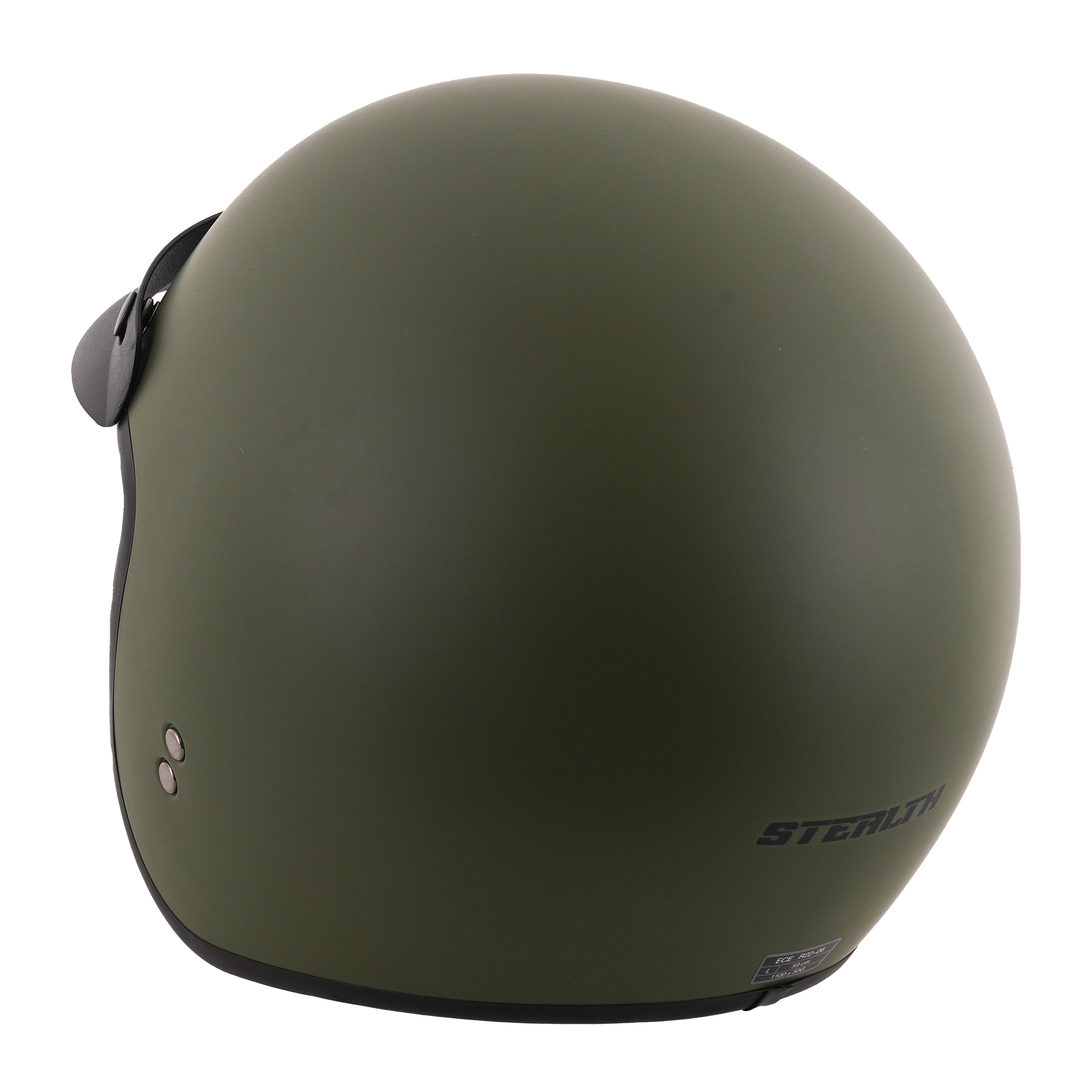 Stealth HS391 Open Face Helmet With Peak Matt Green FREE 1 YEAR Returns, FREE UK Delivery | ThrottleChimp