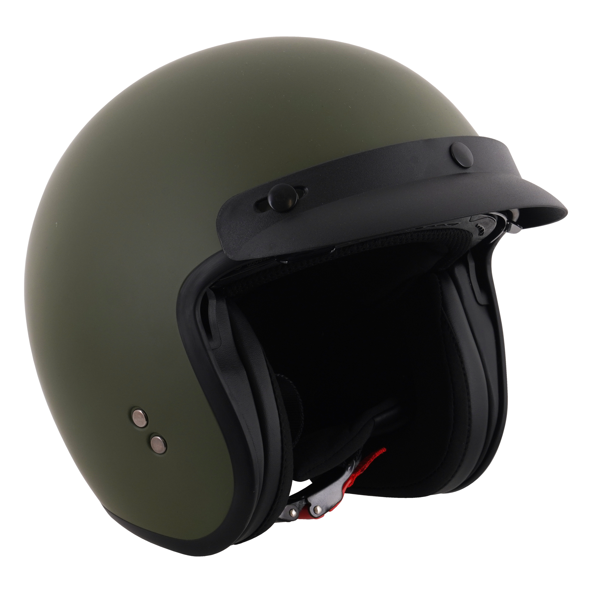 Stealth HS391 Open Face Helmet With Peak Matt Green FREE 1 YEAR Returns, FREE UK Delivery | ThrottleChimp