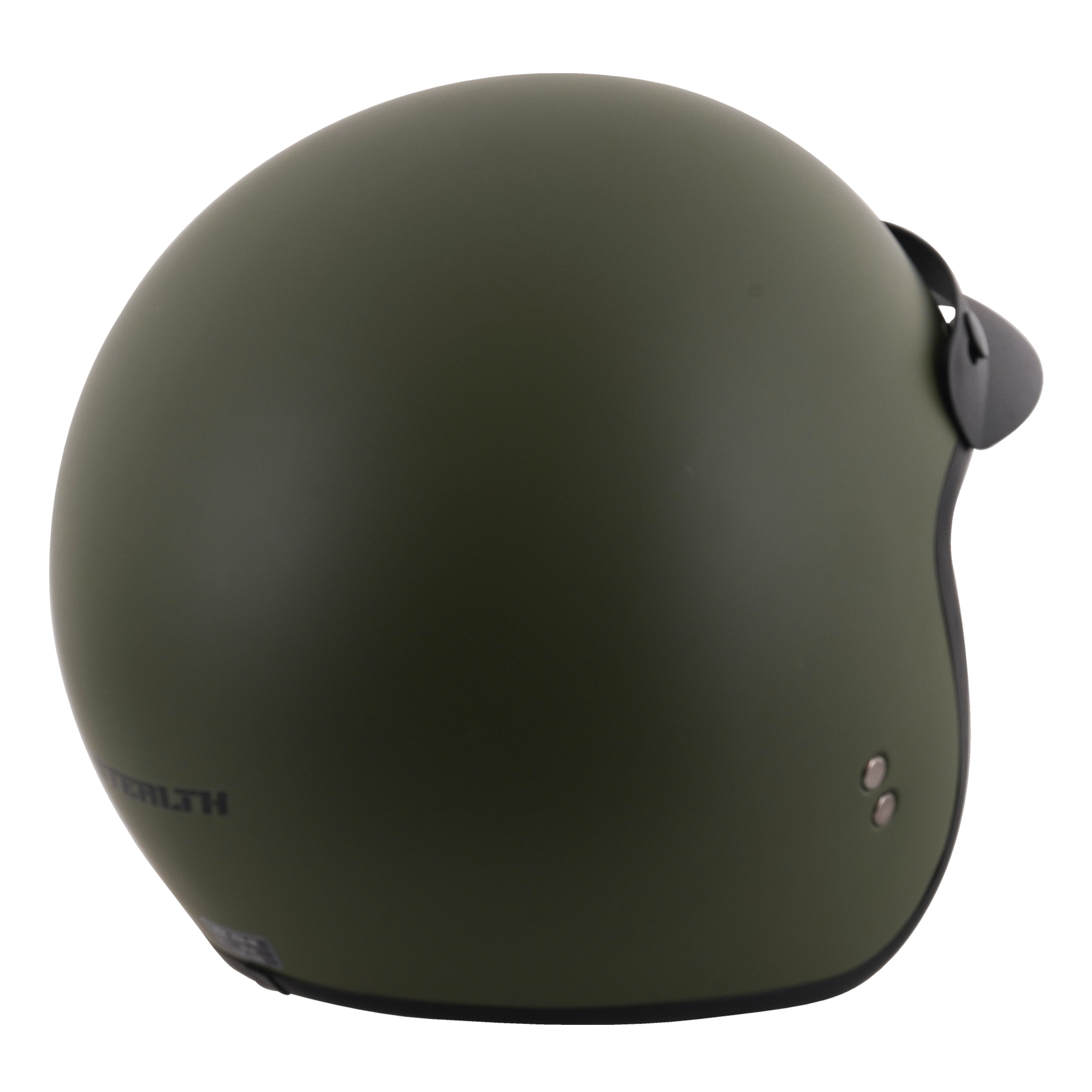 Stealth HS391 Open Face Helmet With Peak Matt Green FREE 1 YEAR Returns, FREE UK Delivery | ThrottleChimp