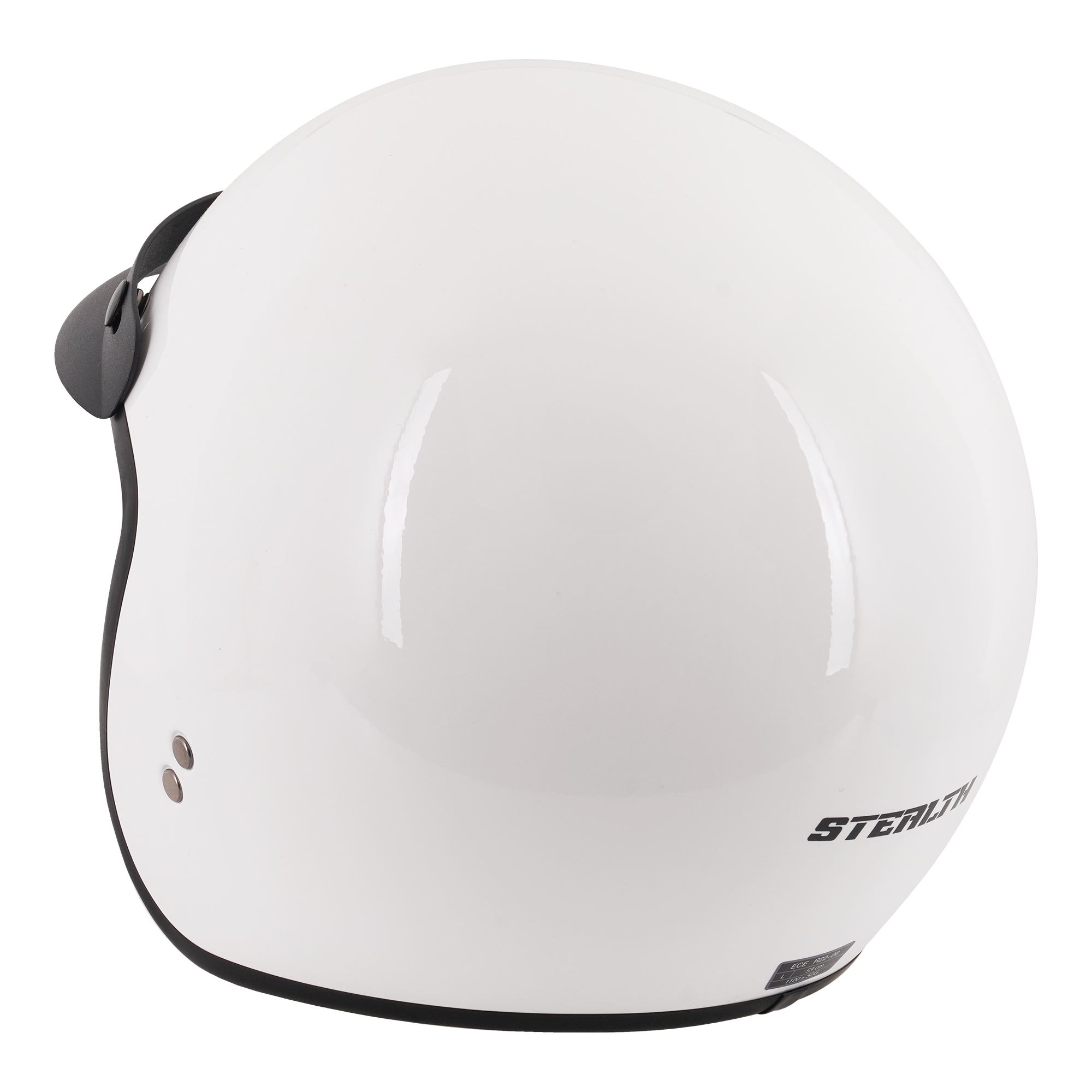 Stealth HS391 Open Face Helmet With Peak Gloss White FREE 1 YEAR Returns, FREE UK Delivery | ThrottleChimp