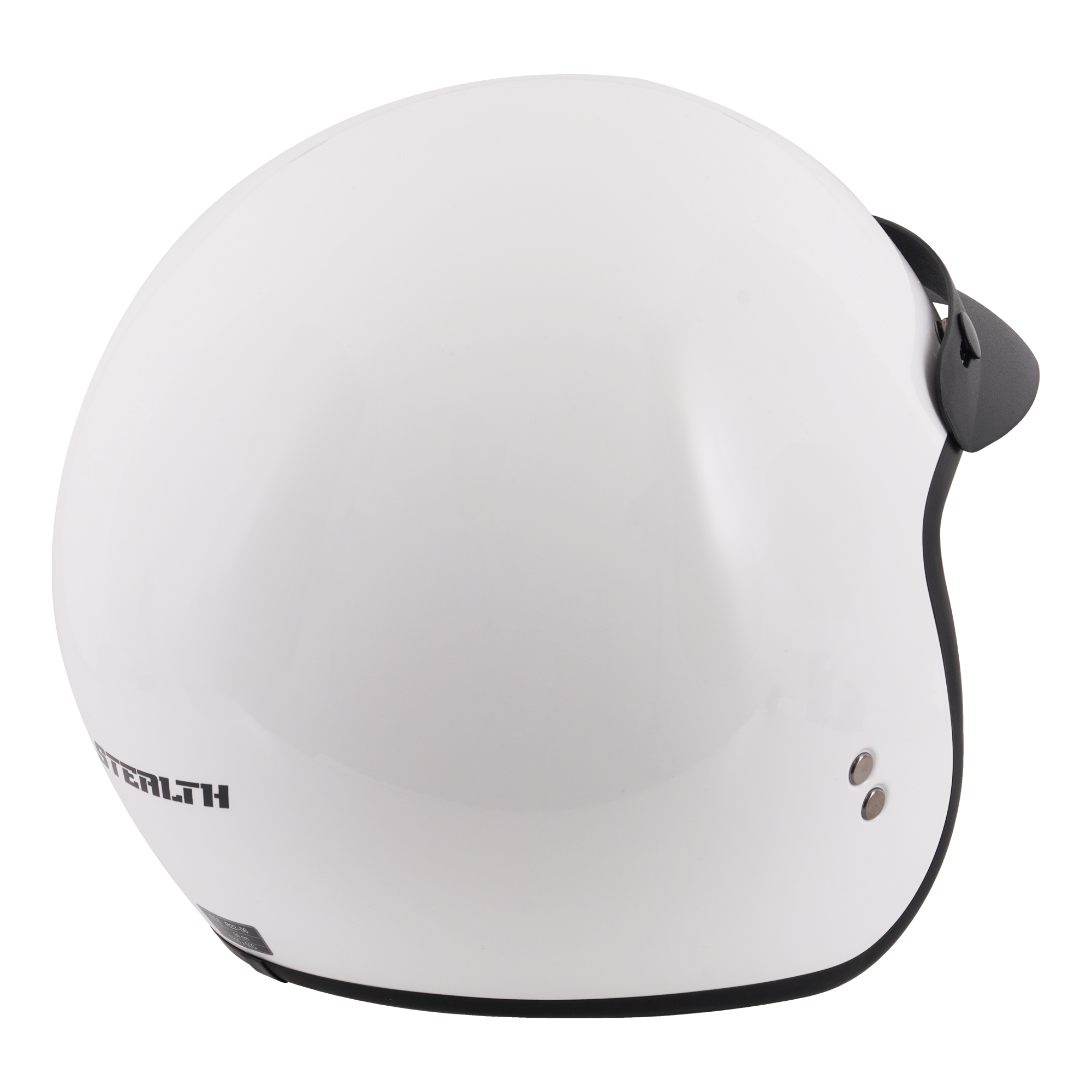 Stealth HS391 Open Face Helmet With Peak Gloss White FREE 1 YEAR Returns, FREE UK Delivery | ThrottleChimp