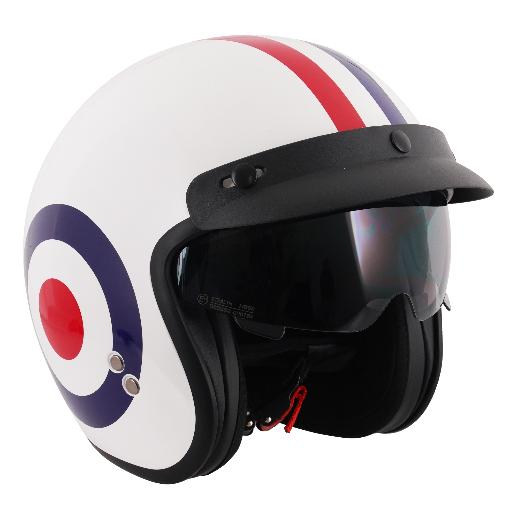 Stealth HS391 Open Face Helmet With Peak Roundel FREE 1 YEAR Returns, FREE UK Delivery | ThrottleChimp