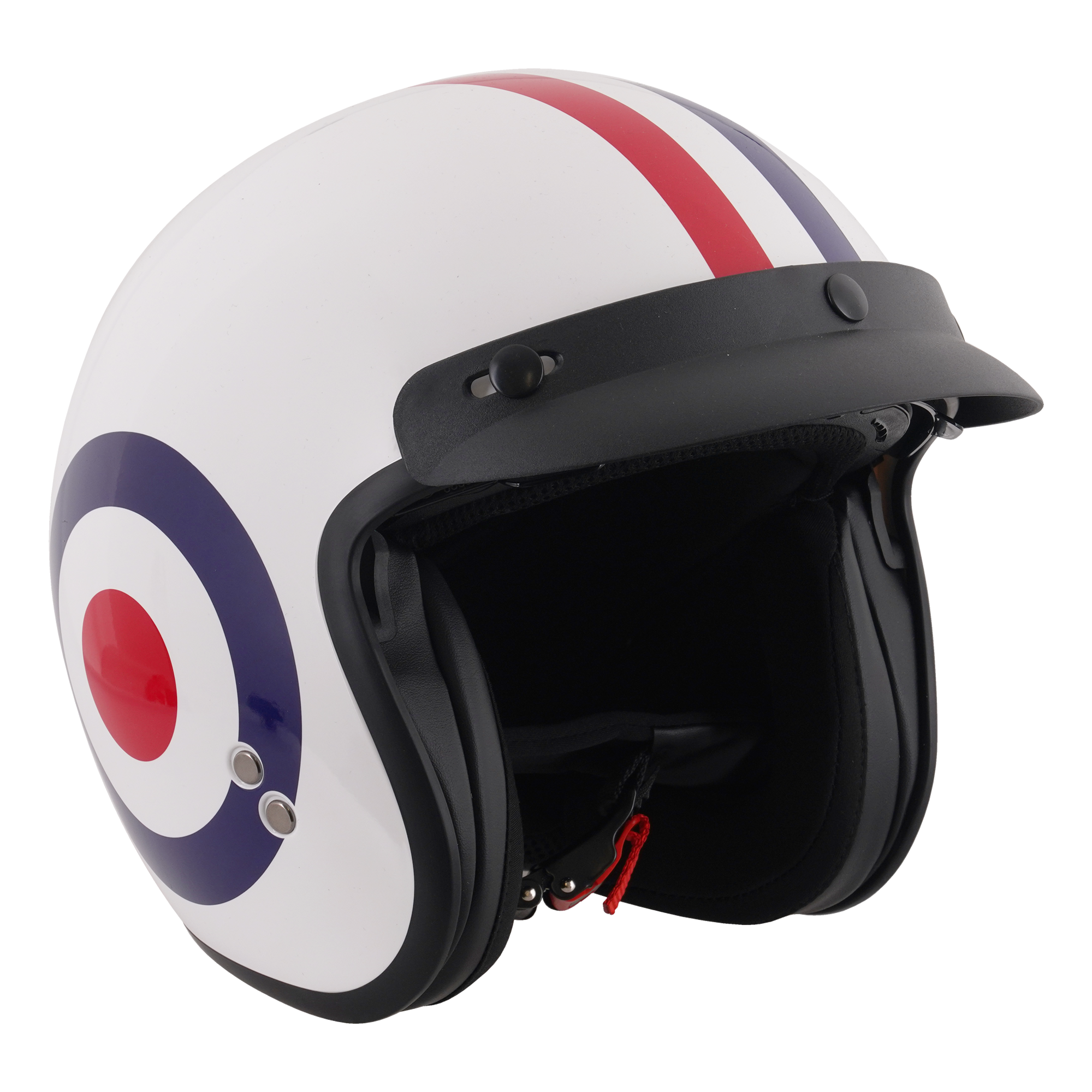 Stealth HS391 Open Face Helmet With Peak Roundel FREE 1 YEAR Returns, FREE UK Delivery | ThrottleChimp