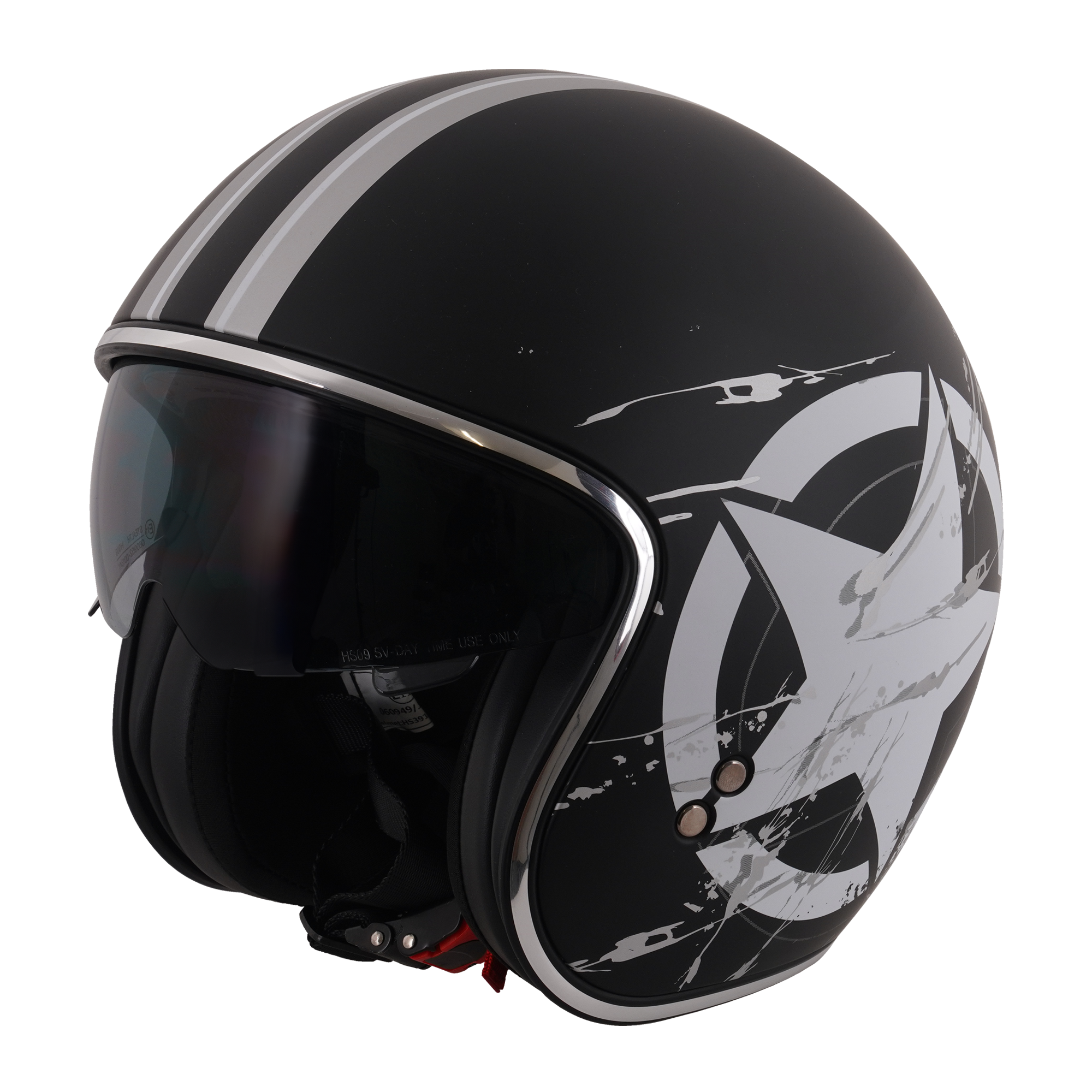 Stealth HS391 Open Face Helmet Star Rider FREE 1 YEAR Returns, FREE UK Delivery | ThrottleChimp