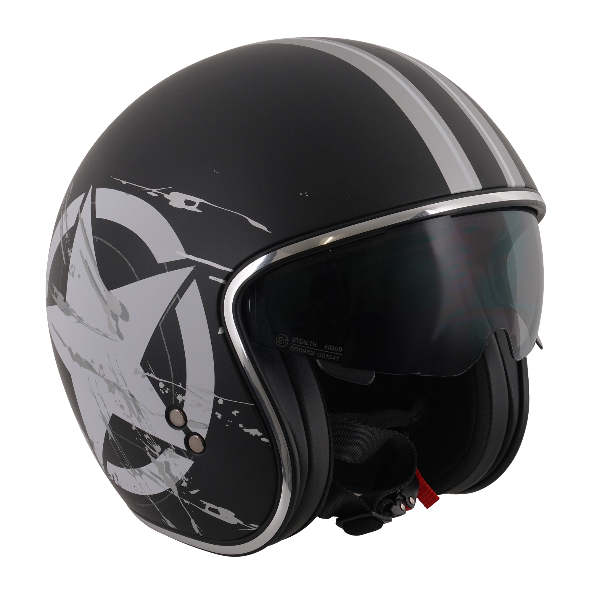 Stealth HS391 Open Face Helmet Star Rider FREE 1 YEAR Returns, FREE UK Delivery | ThrottleChimp