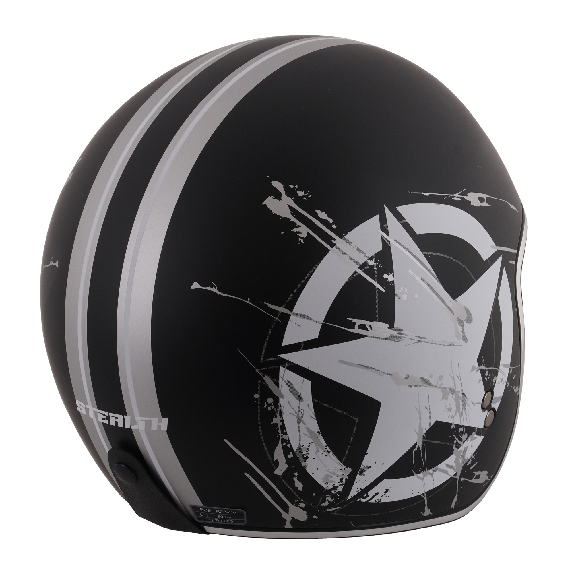 Stealth HS391 Open Face Helmet Star Rider FREE 1 YEAR Returns, FREE UK Delivery | ThrottleChimp