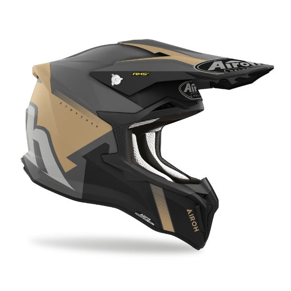 Airoh Strycker Blazer MX Helmet Matt Gold FREE 1 YEAR Returns, FREE UK Delivery | ThrottleChimp