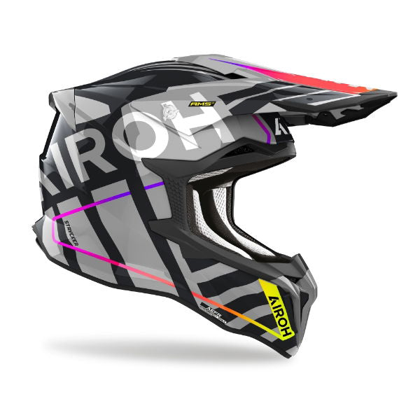 Airoh Strycker Brave MX Helmet Gloss Grey FREE 1 YEAR Returns, FREE UK Delivery | ThrottleChimp