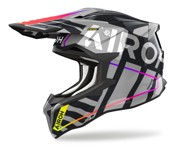 Airoh Strycker Brave MX Helmet Gloss Grey FREE 1 YEAR Returns, FREE UK Delivery | ThrottleChimp