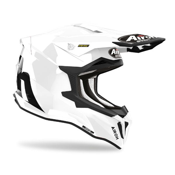 Airoh Strycker Color MX Helmet Gloss White FREE 1 YEAR Returns, FREE UK Delivery | ThrottleChimp