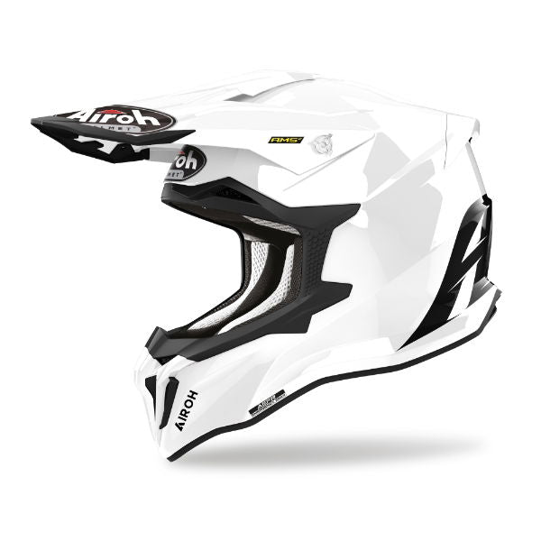 Airoh Strycker Color MX Helmet Gloss White FREE 1 YEAR Returns, FREE UK Delivery | ThrottleChimp