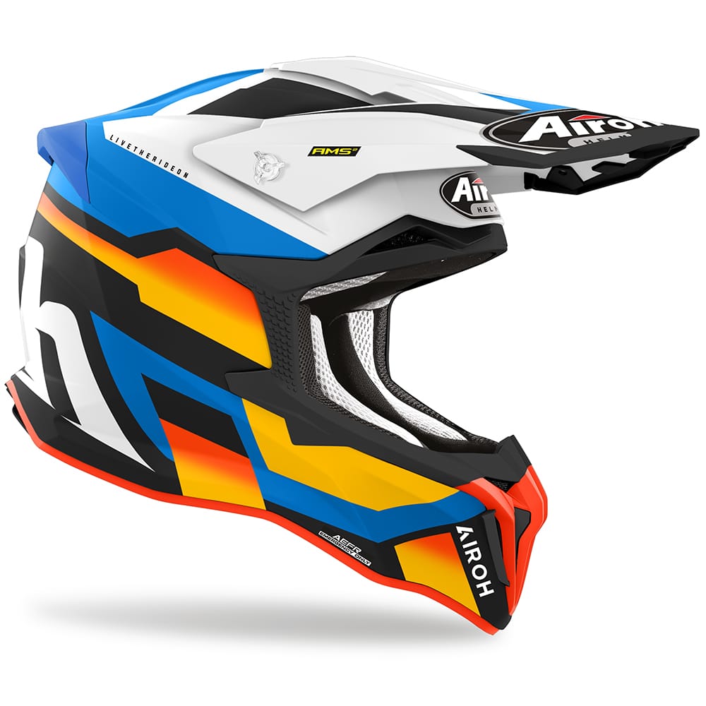 Airoh Strycker Glam 22.06 Motocross Helmet Matt Blue (Image 2) - ThrottleChimp