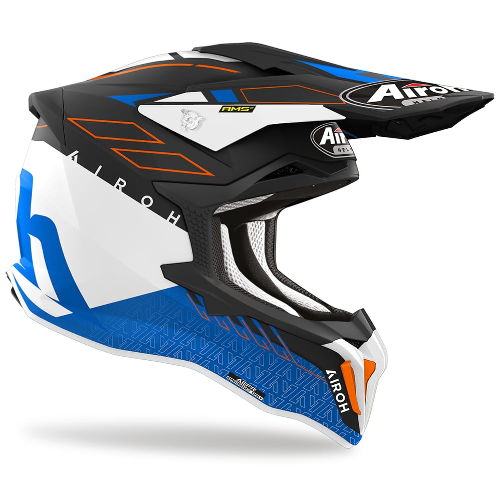 Airoh Strycker Skin 22.06 Motocross Helmet Matt Blue (Image 2) - ThrottleChimp