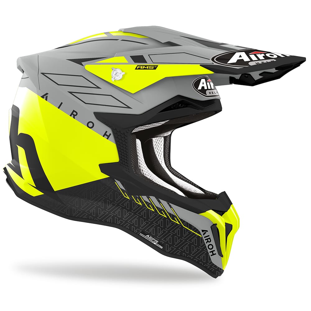 Airoh Strycker Skin 22.06 Motocross Helmet Matt Yellow (Image 2) - ThrottleChimp