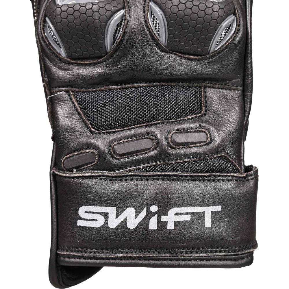 Swift S4 Leather Road Gloves Black (Image 6) - ThrottleChimp