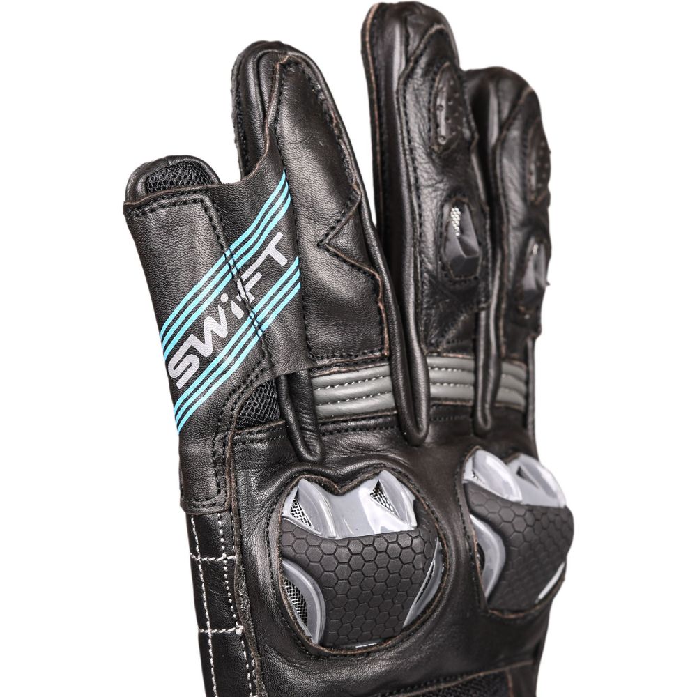 Swift S4 Leather Road Gloves Black (Image 8) - ThrottleChimp