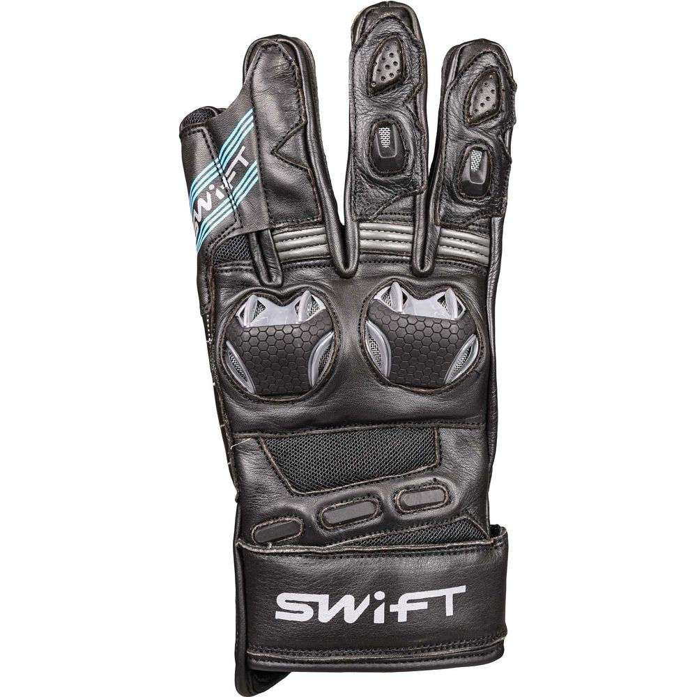 Swift S4 Leather Road Gloves Black (Image 2) - ThrottleChimp