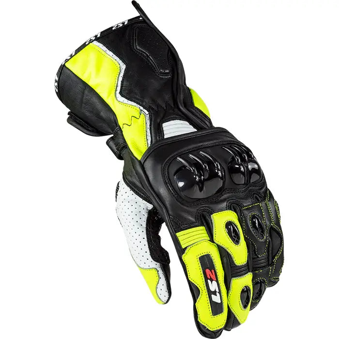 LS2 Swift Racing Leather Gloves Black / Neon Yellow FREE 1 YEAR Returns, FREE UK Delivery | ThrottleChimp