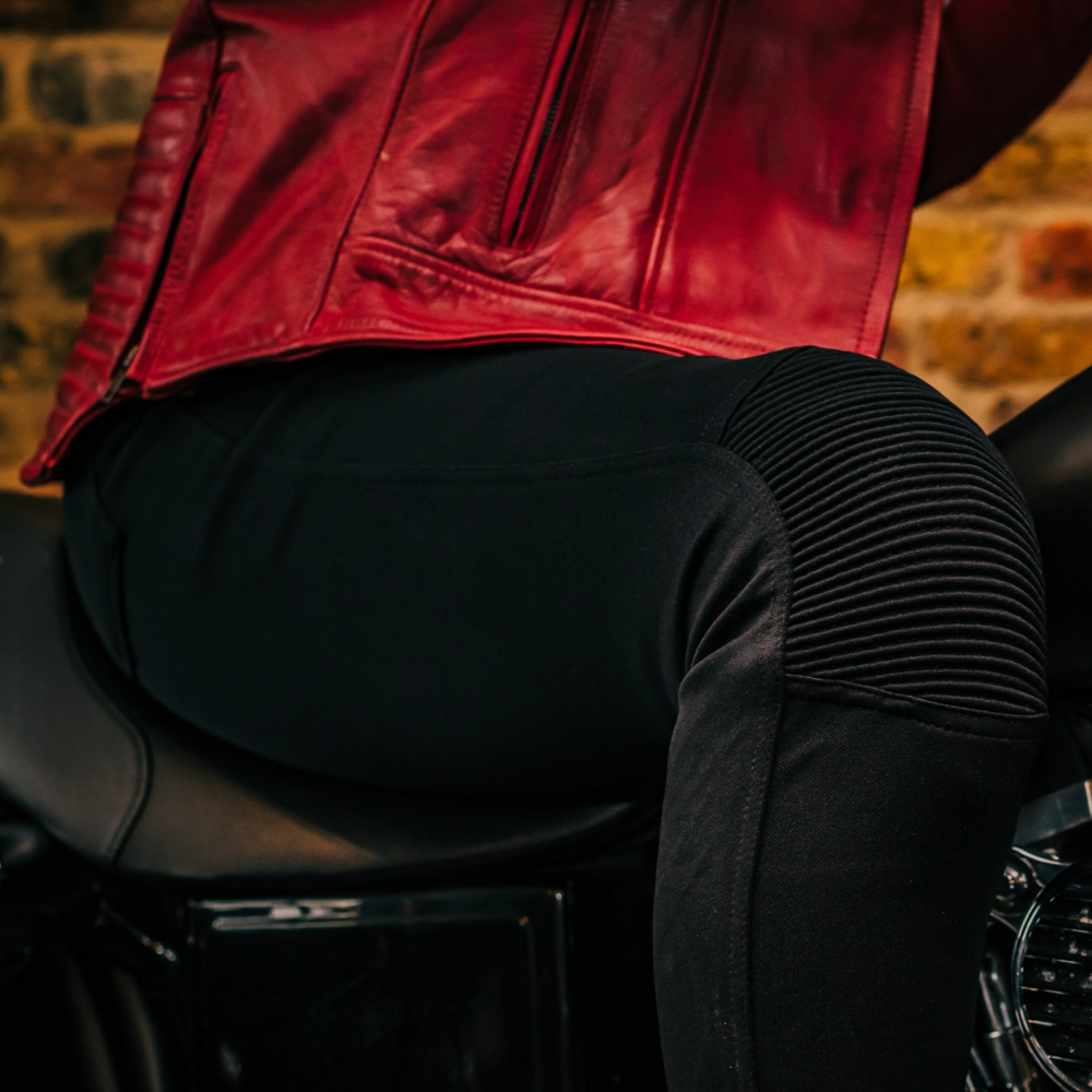 MotoGirl Sherrie Ladies Leggings Black (Image 4) - ThrottleChimp