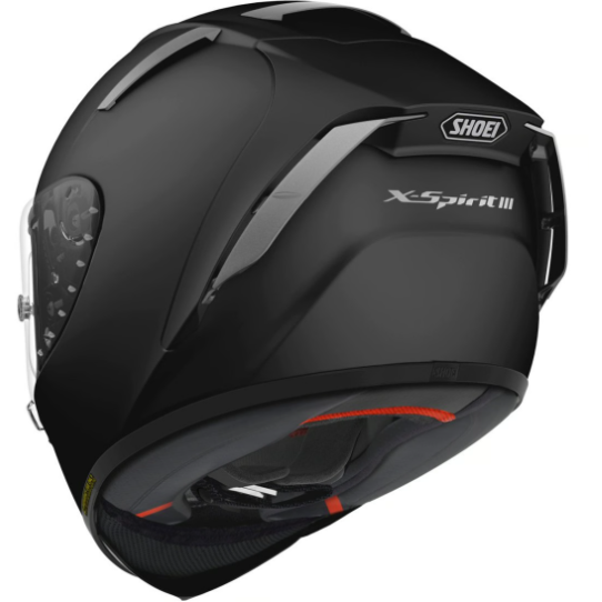 Shoei X Spirit 3 Plain Full Face Helmet Black (Image 3) - ThrottleChimp