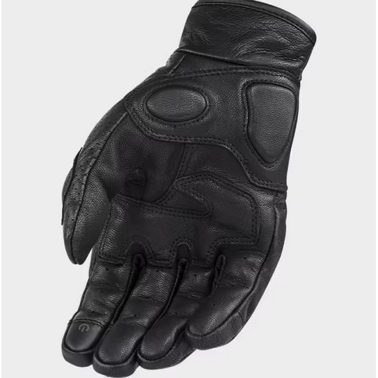 LS2 Rust Leather Gloves Black (Image 2) - ThrottleChimp