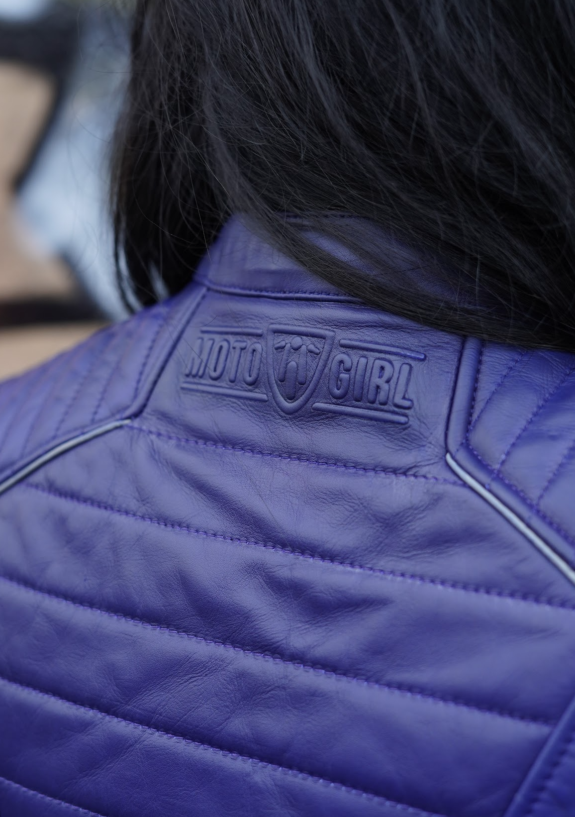 MotoGirl Amelia Ladies Leather Jacket Purple FREE 1 YEAR Returns, FREE UK Delivery | ThrottleChimp