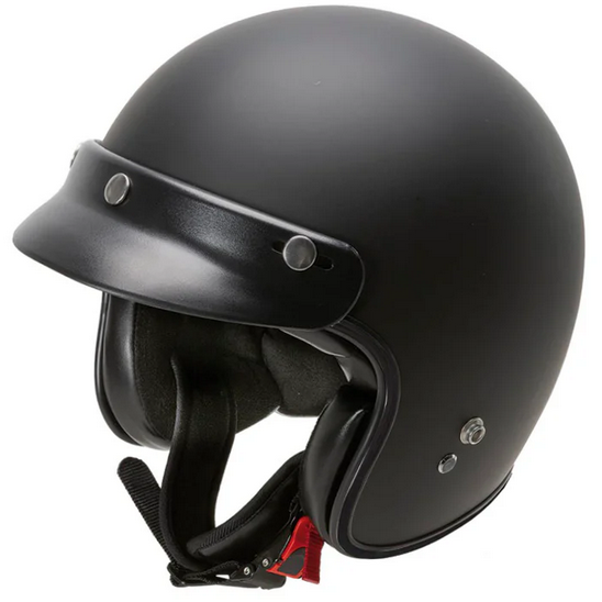 Garibaldi G02X Vintage Open Face Helmet Black - ThrottleChimp