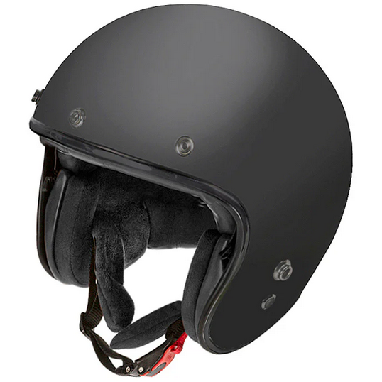 Garibaldi G02X Vintage Open Face Helmet Black (Image 2) - ThrottleChimp