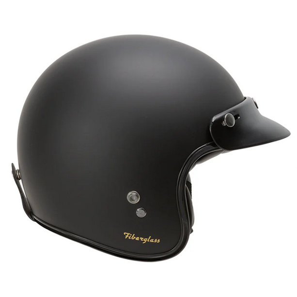 Garibaldi G02X Vintage Open Face Helmet Black (Image 4) - ThrottleChimp